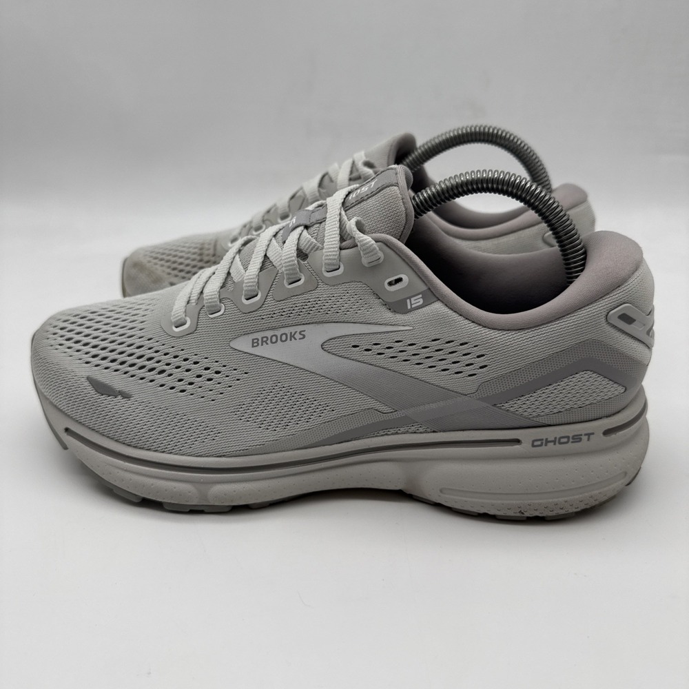 Brooks Ghost 15 Women's 8.5 Wide Running Shoes in Oyster/Alloy/White No Insoles